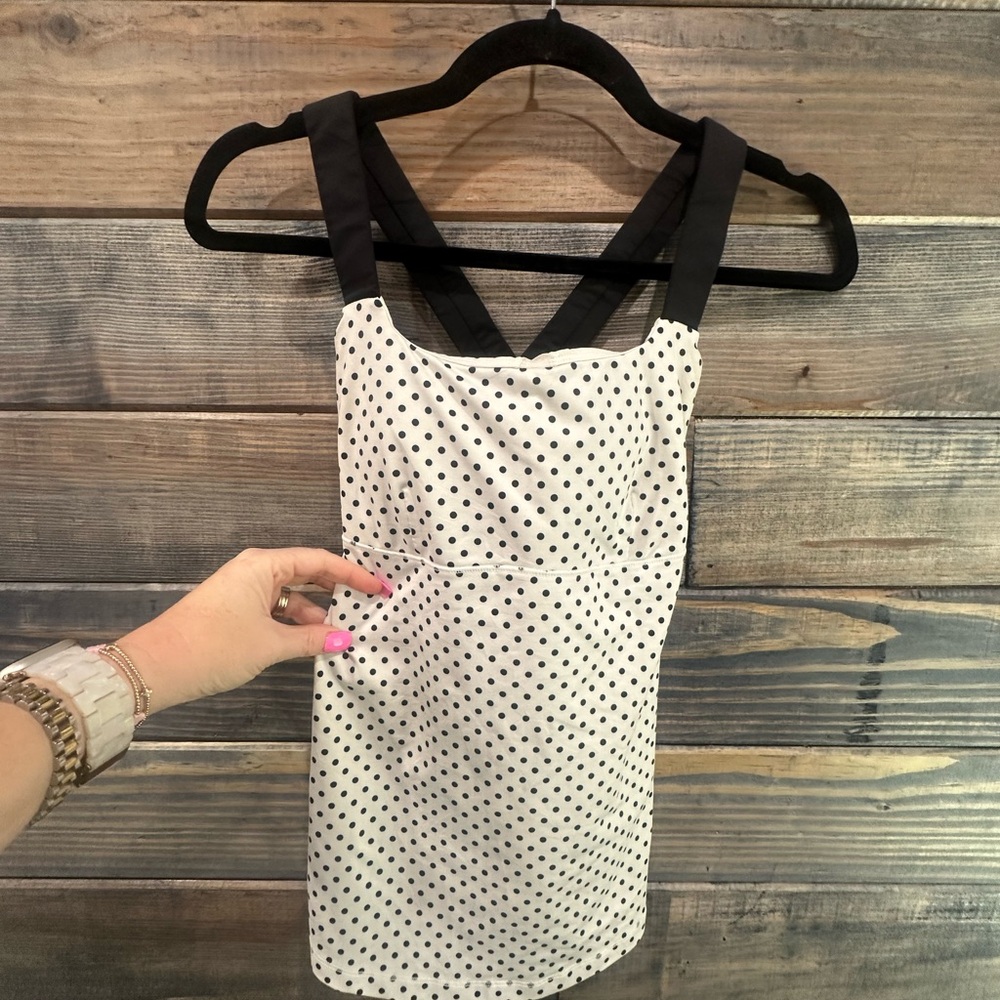 Lululemon Polka Dot Tank with Black Straps